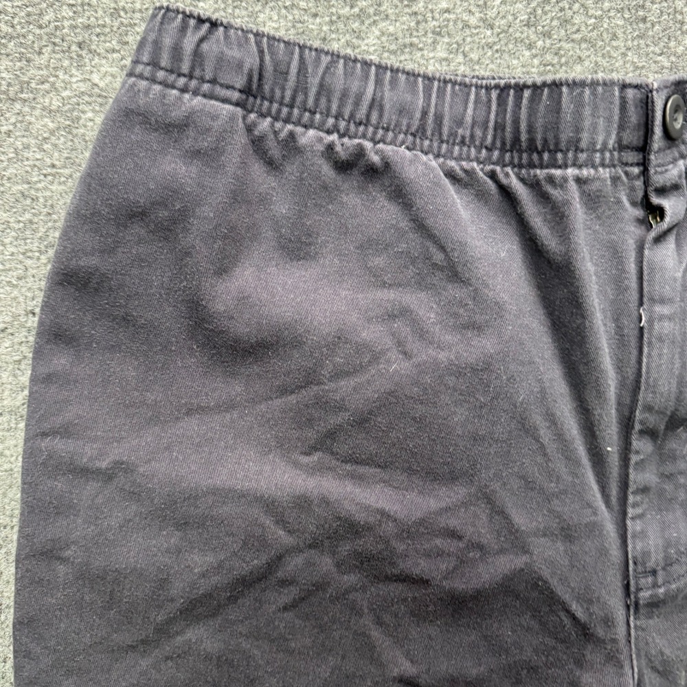 Lands End Elastic Waist Chino Shorts Mens M Black 5.5" Inseam Casual Twill - Picture 3 of 12
